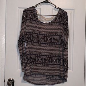 Aztec long sleeve top